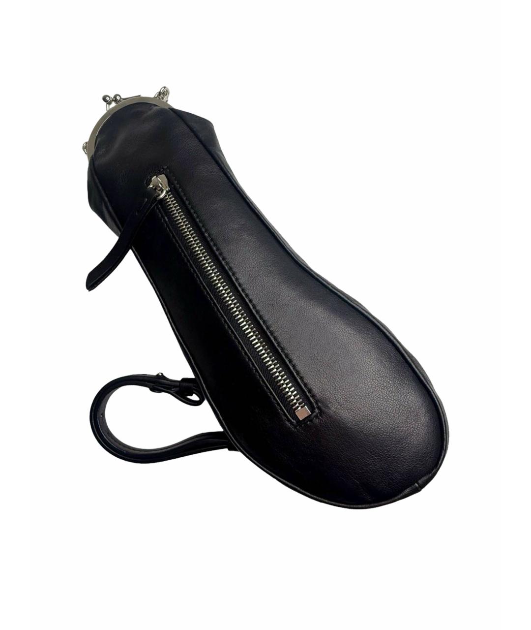 MAISON MARGIELA Черная кожаная сумка через плечо, фото 1