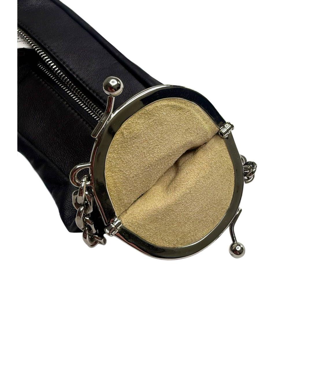 MAISON MARGIELA Черная кожаная сумка через плечо, фото 4