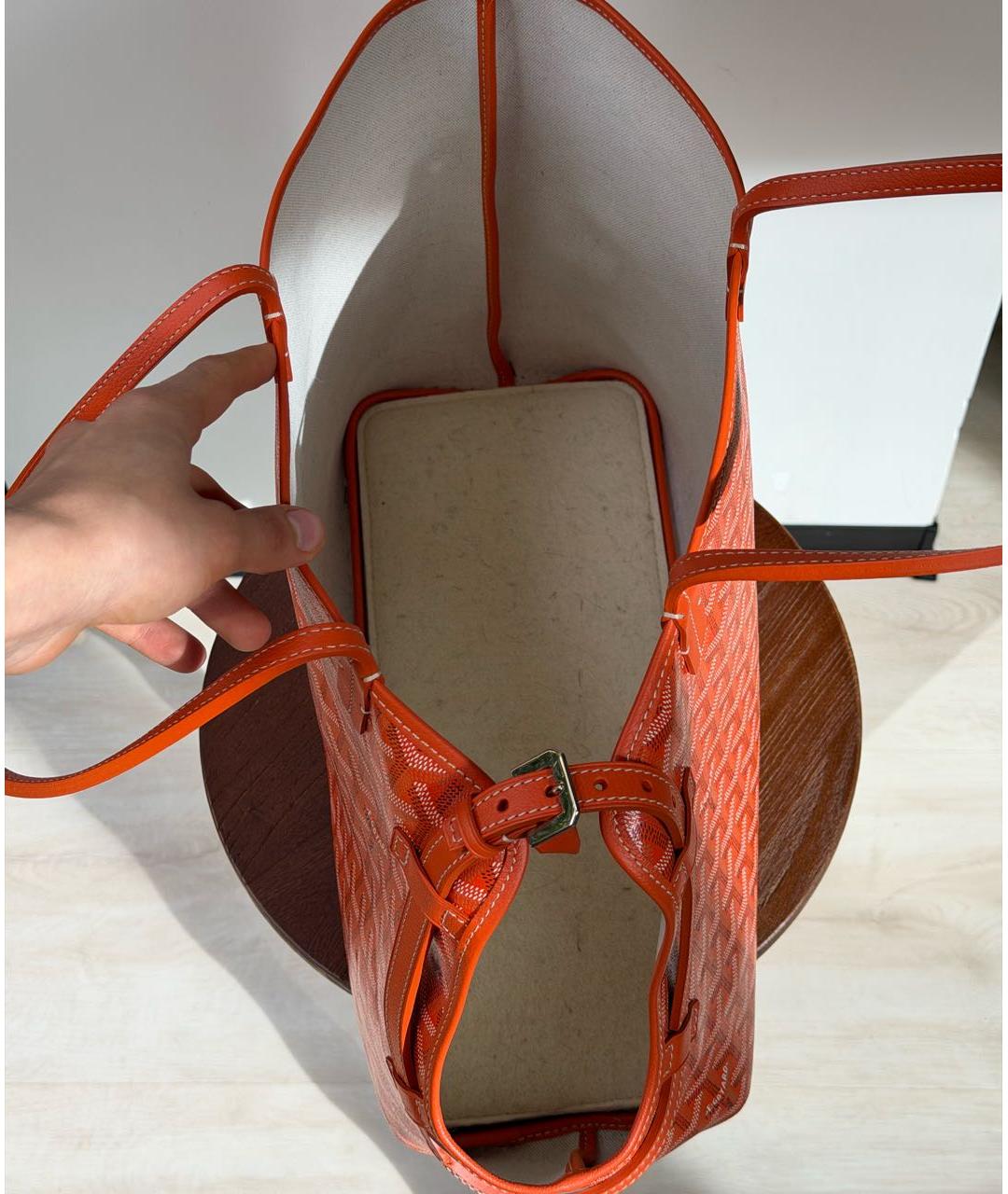 GOYARD Оранжевая кожаная сумка через плечо, фото 6