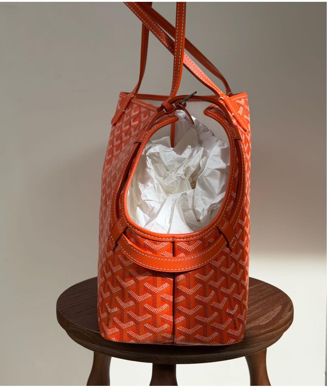 GOYARD Оранжевая кожаная сумка через плечо, фото 3