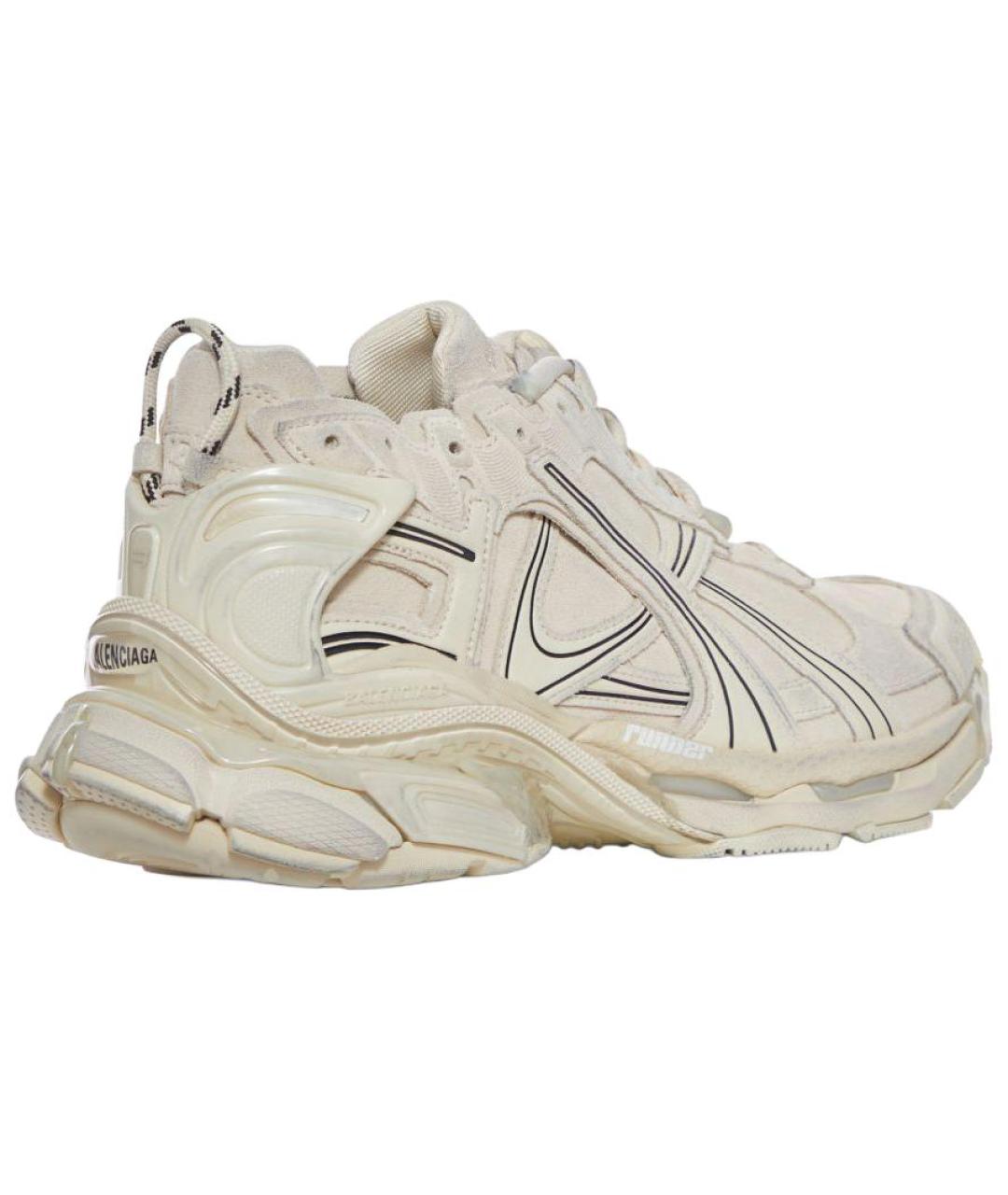 BALENCIAGA Бежевые низкие кроссовки / кеды, фото 4