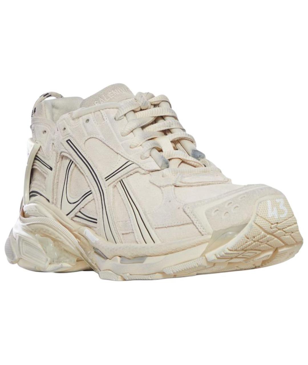 BALENCIAGA Бежевые низкие кроссовки / кеды, фото 3