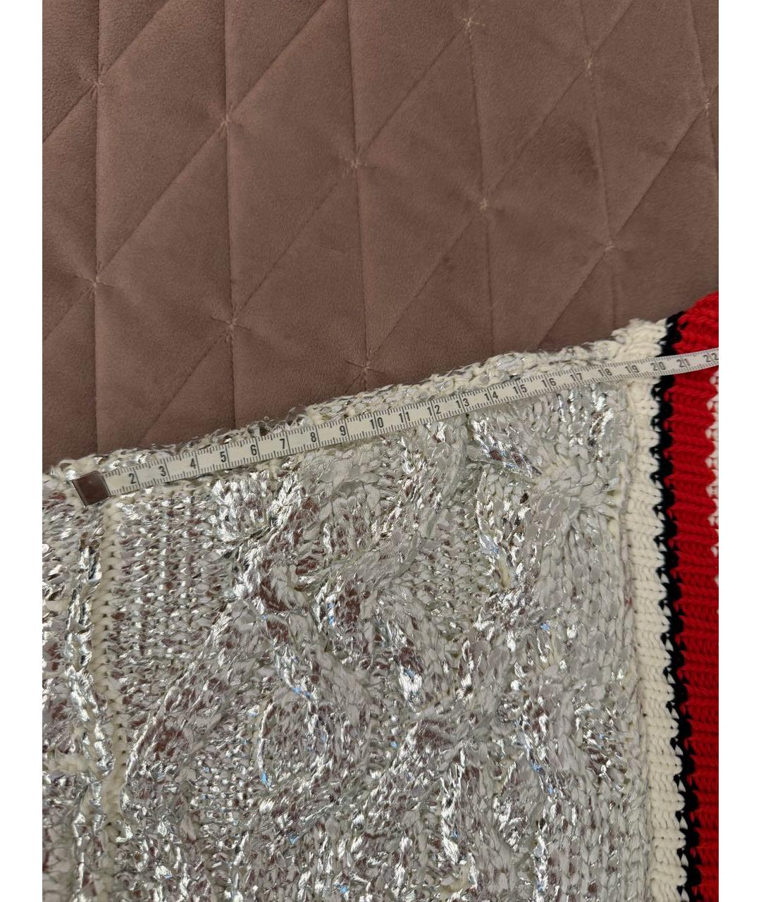 ERMANNO SCERVINO Серебрянный хлопко-эластановый кардиган, фото 6