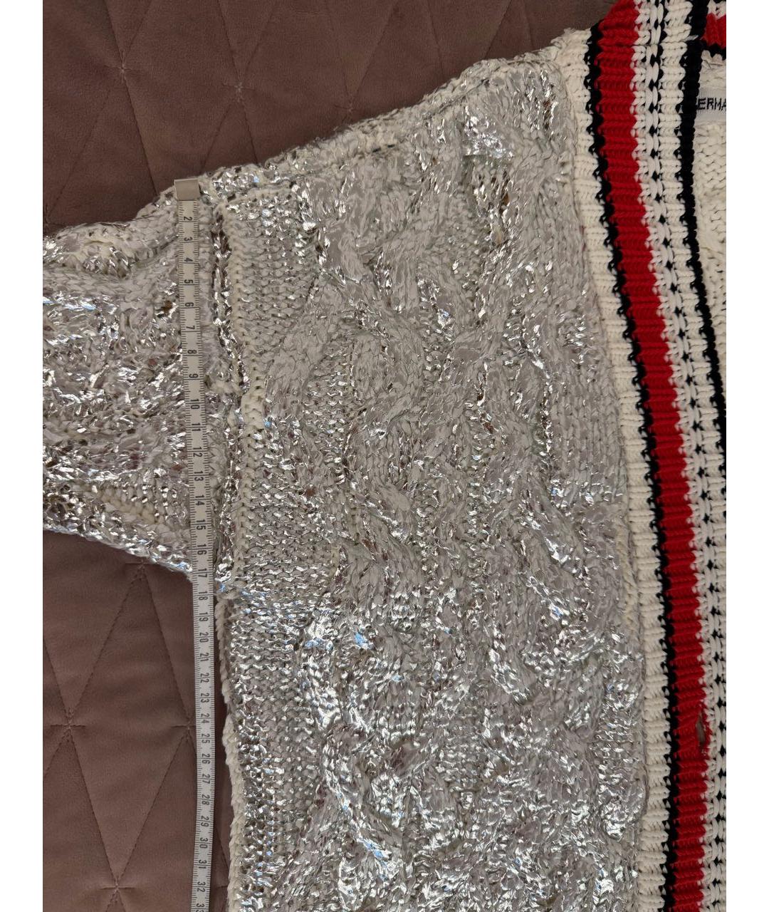 ERMANNO SCERVINO Серебрянный хлопко-эластановый кардиган, фото 7