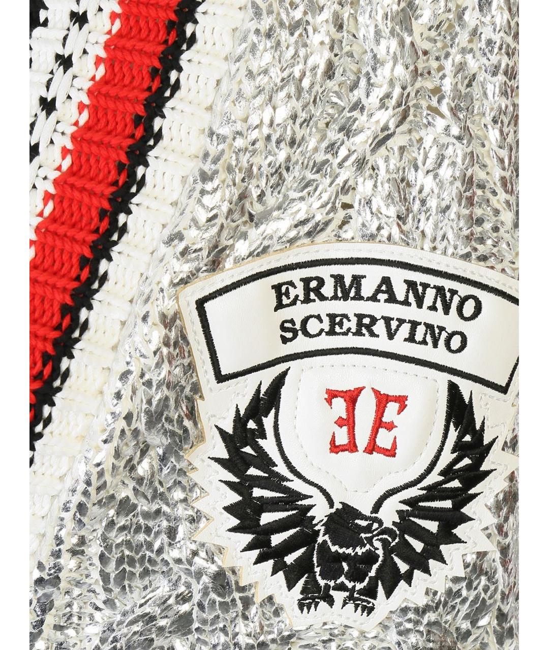 ERMANNO SCERVINO Серебрянный хлопко-эластановый кардиган, фото 4