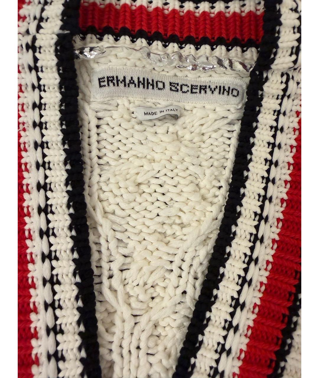 ERMANNO SCERVINO Серебрянный хлопко-эластановый кардиган, фото 3