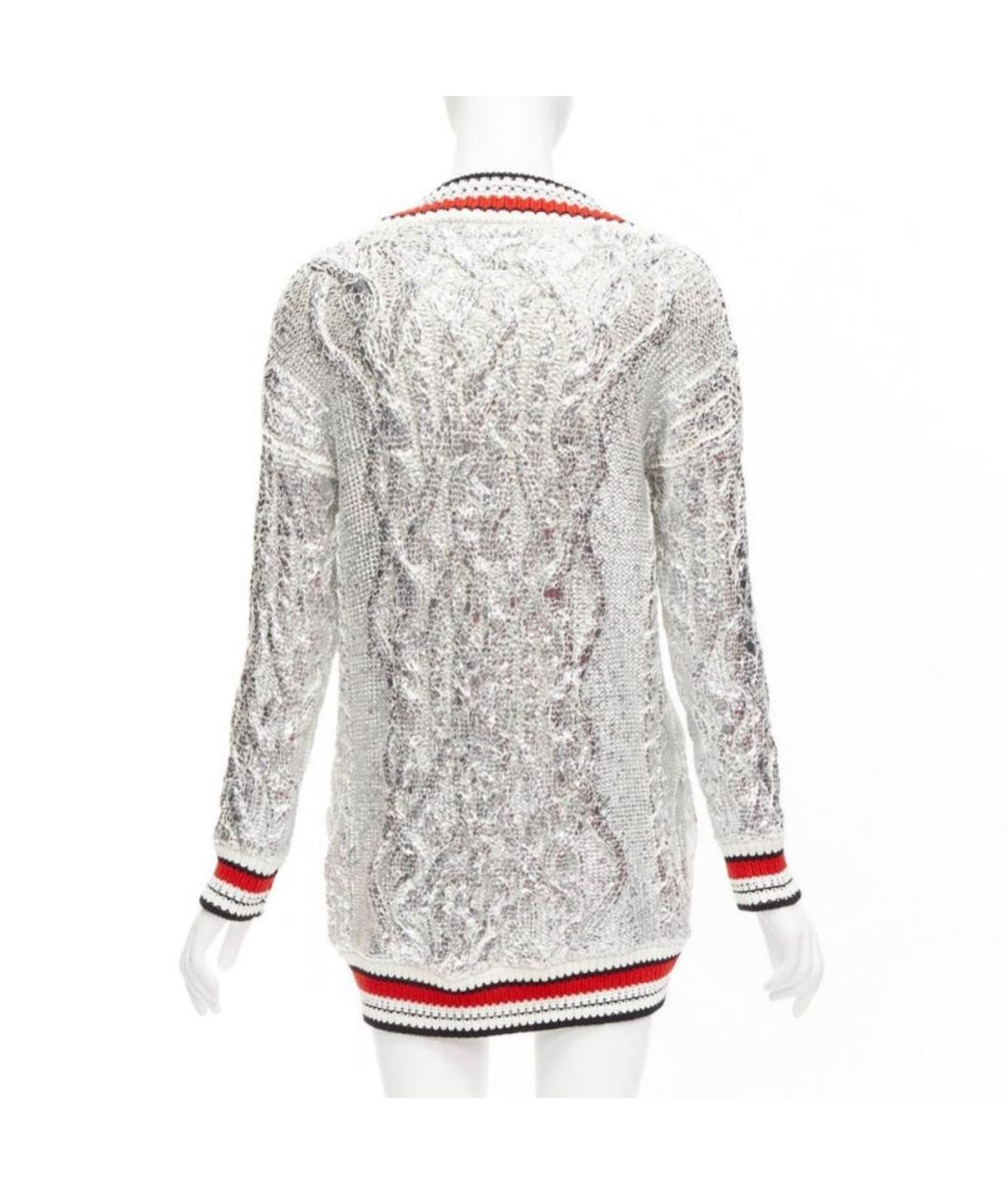 ERMANNO SCERVINO Серебрянный хлопко-эластановый кардиган, фото 2