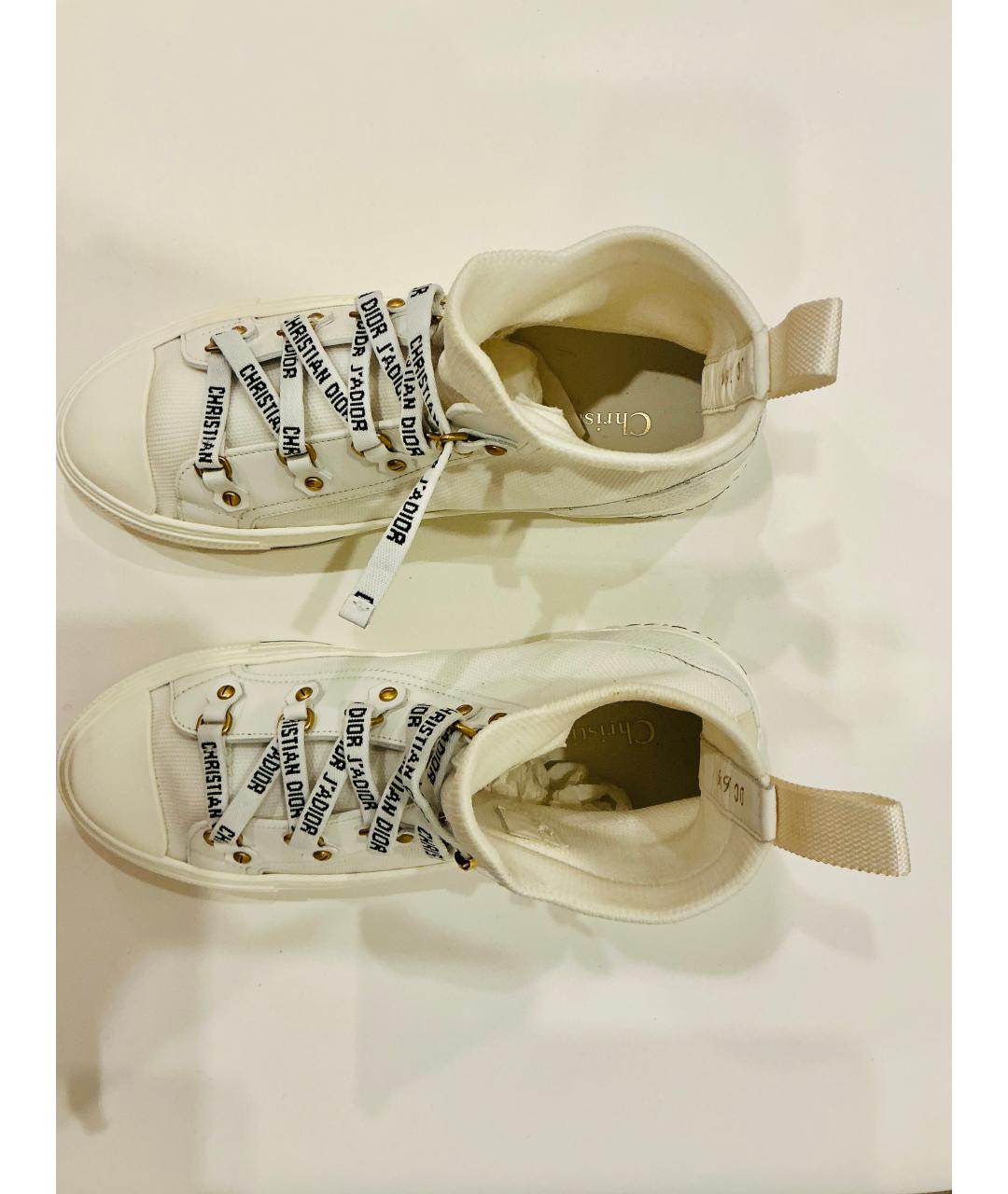 CHRISTIAN DIOR Белые текстильные кеды, фото 4