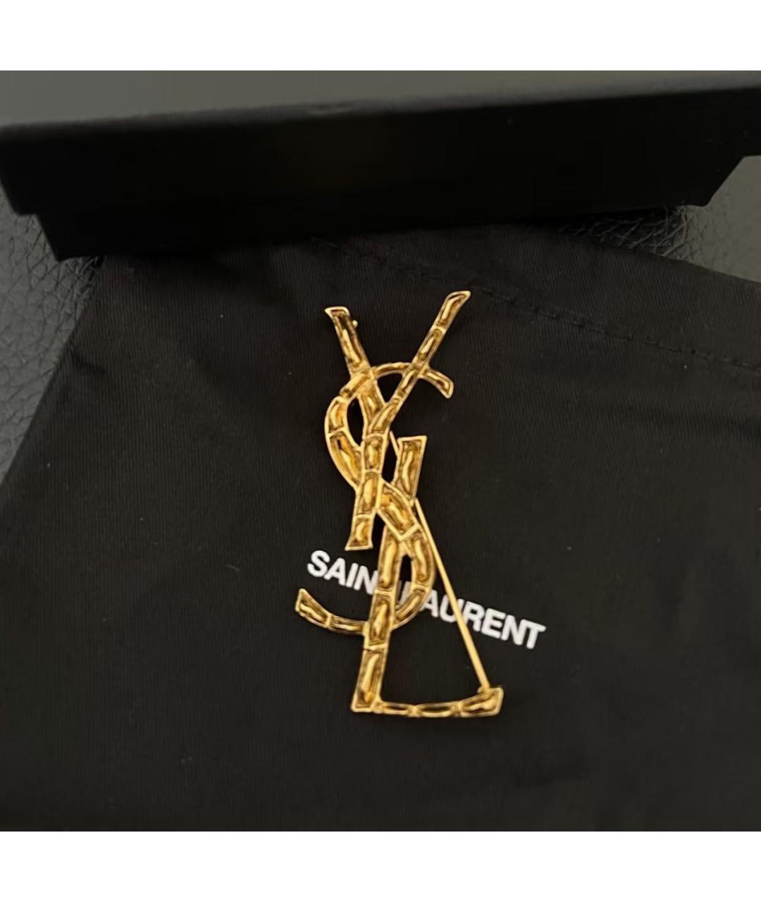SAINT LAURENT Золотая металлическая булавка / брошь, фото 3