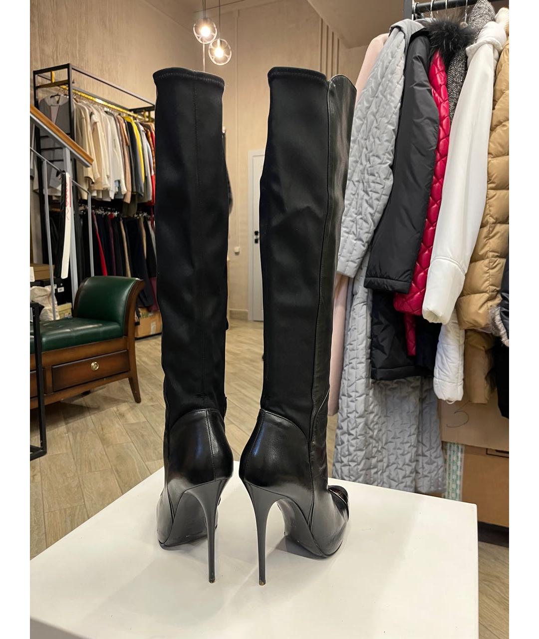 GIAN MARCO LORENZI Черные кожаные сапоги, фото 5