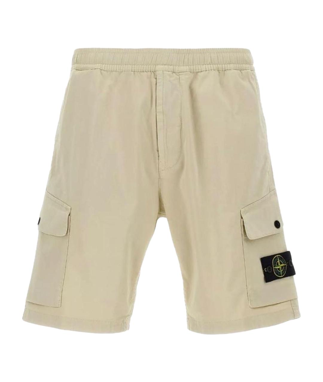STONE ISLAND Бежевые шорты, фото 1