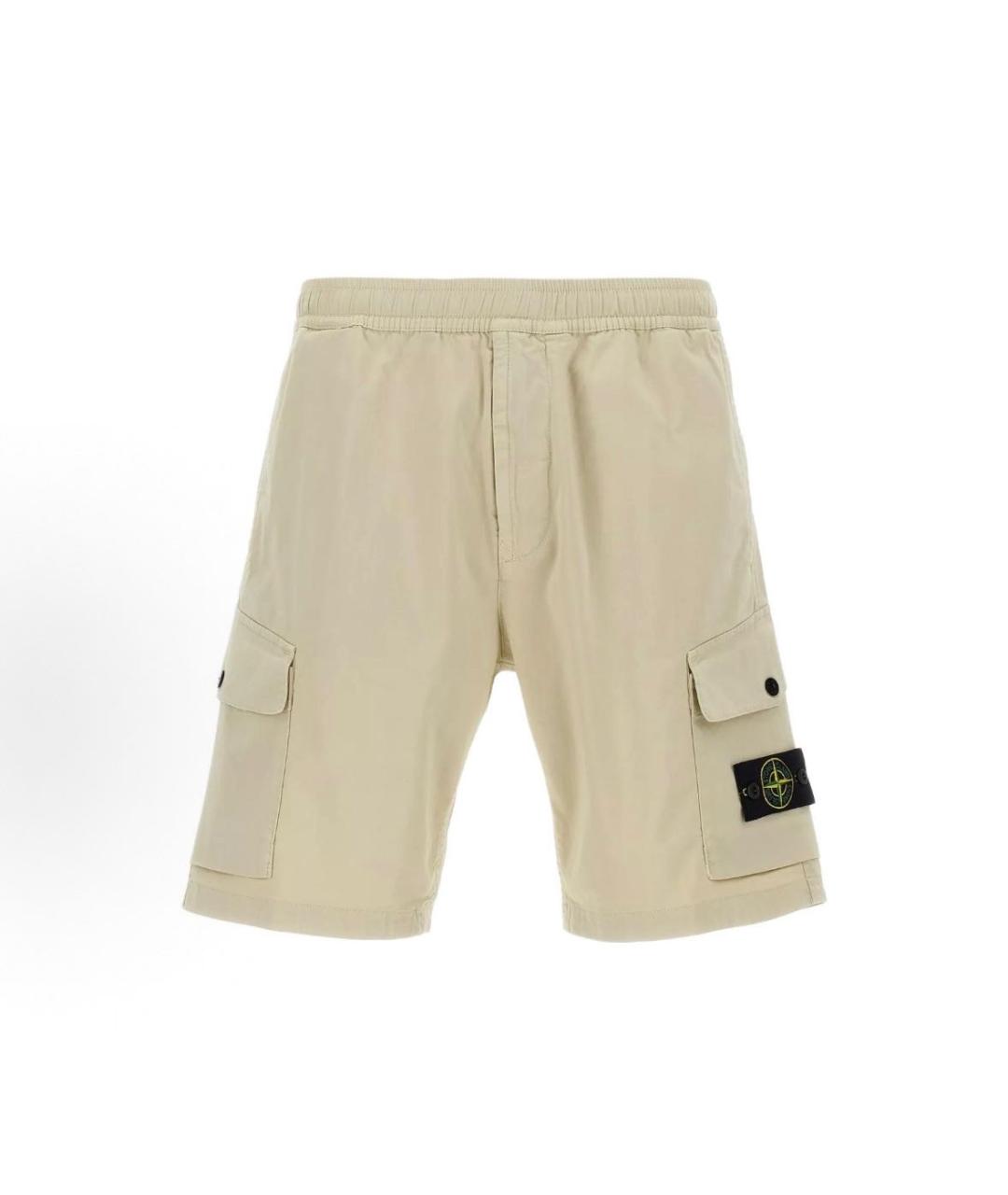 STONE ISLAND Бежевые шорты, фото 3