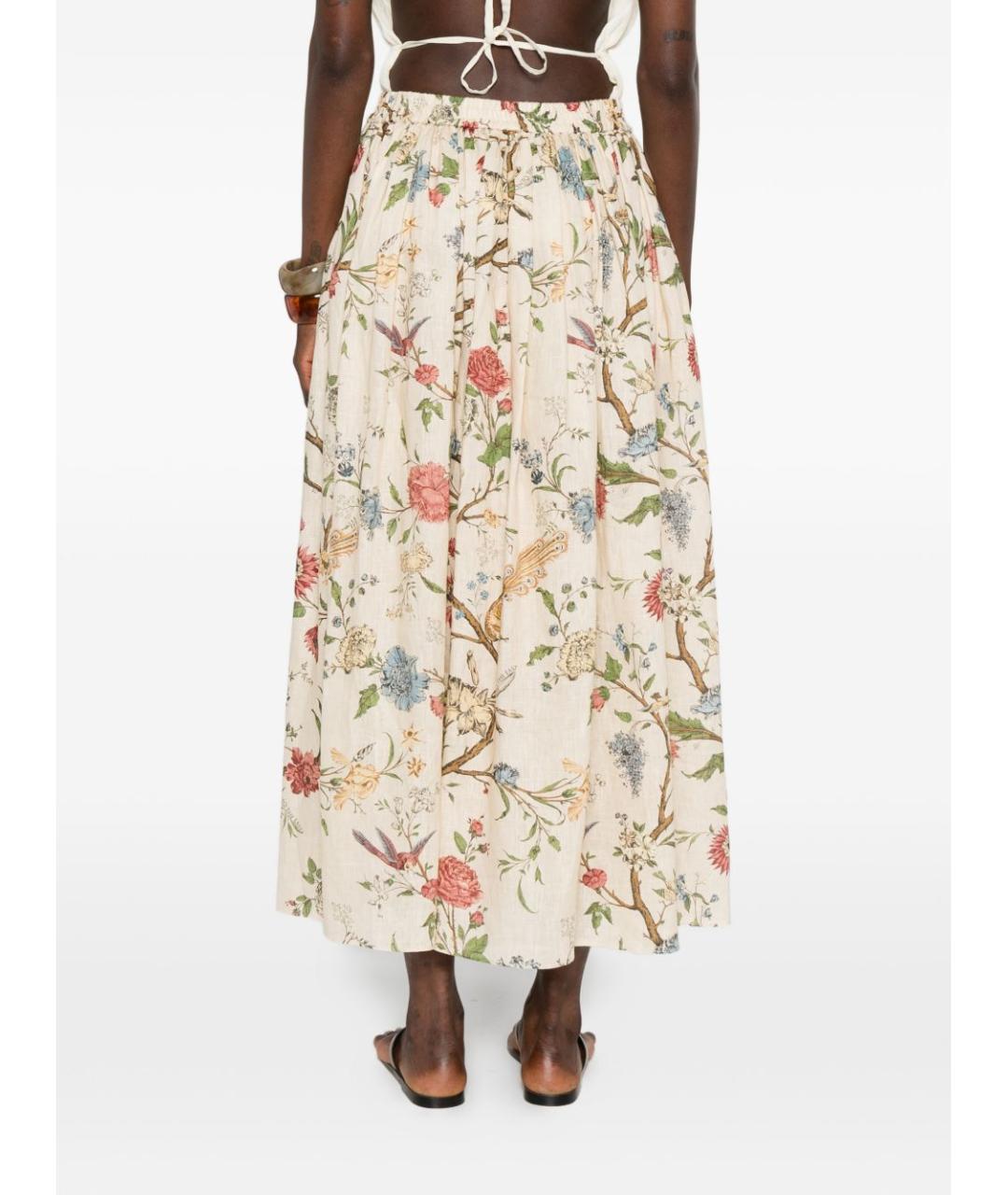 INTO THE EAST Бежевая льняная юбка макси, фото 3