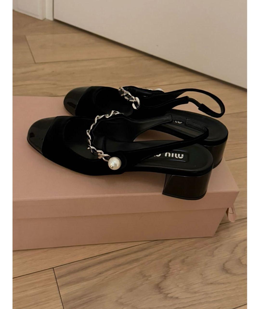 MIU MIU Черные туфли из лакированной кожи, фото 7