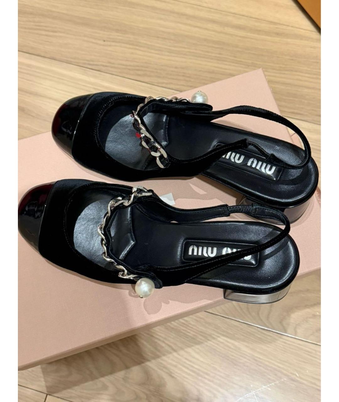 MIU MIU Черные туфли из лакированной кожи, фото 6