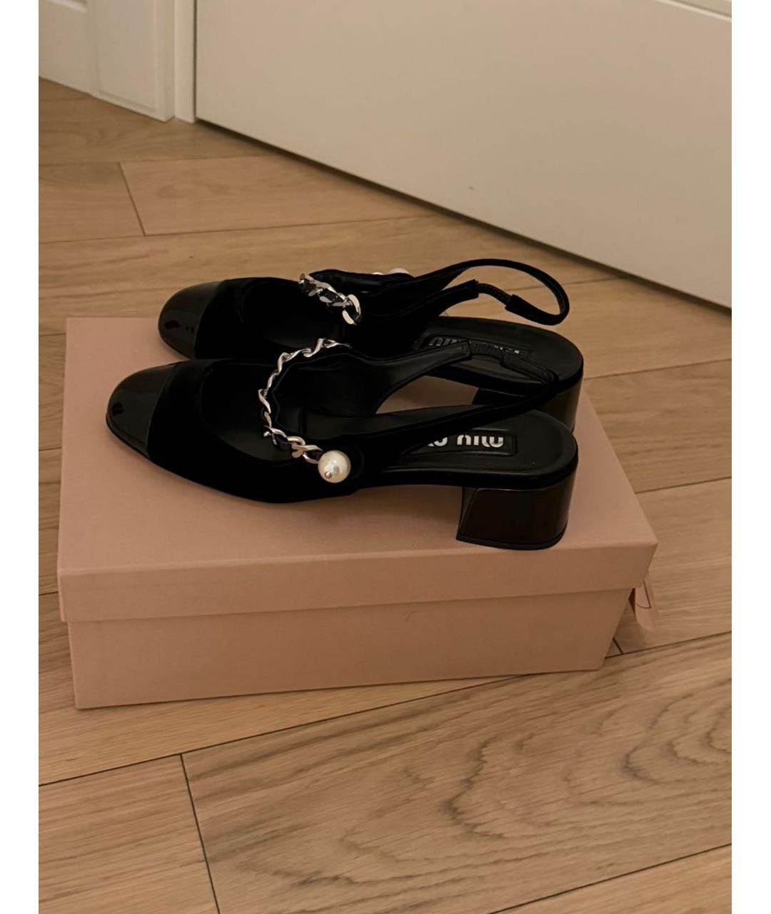 MIU MIU Черные туфли из лакированной кожи, фото 2