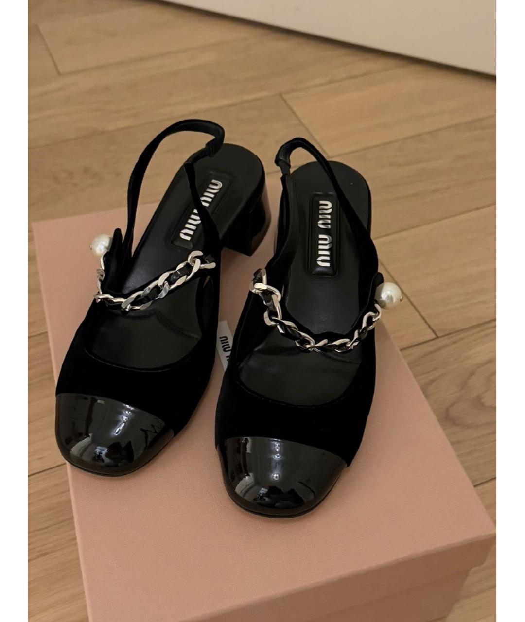 MIU MIU Черные туфли из лакированной кожи, фото 5