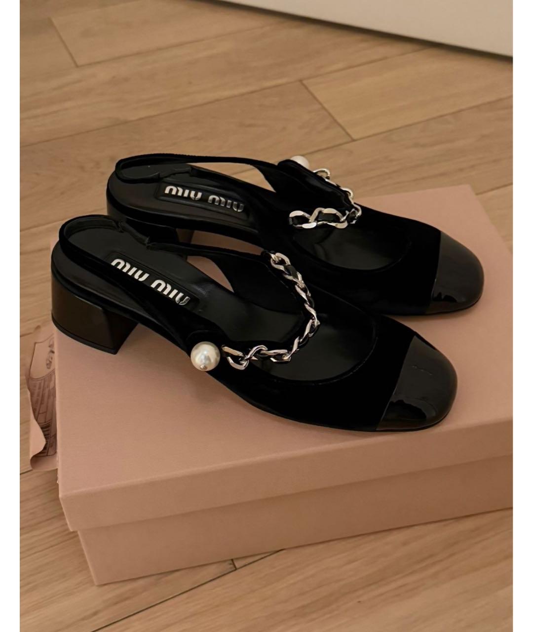 MIU MIU Черные туфли из лакированной кожи, фото 4