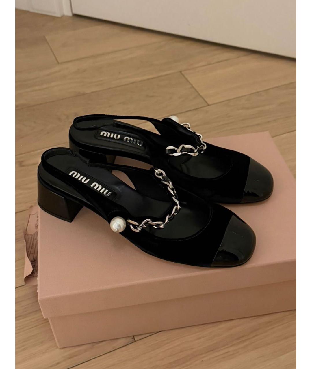 MIU MIU Черные туфли из лакированной кожи, фото 3