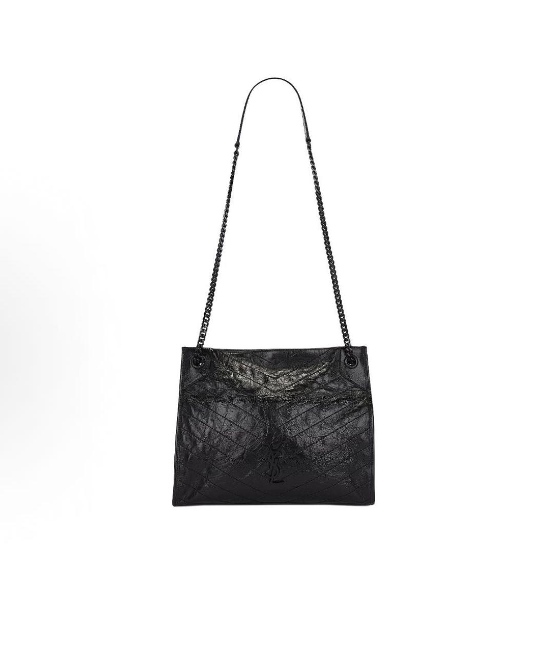 SAINT LAURENT Черная кожаная сумка тоут, фото 4