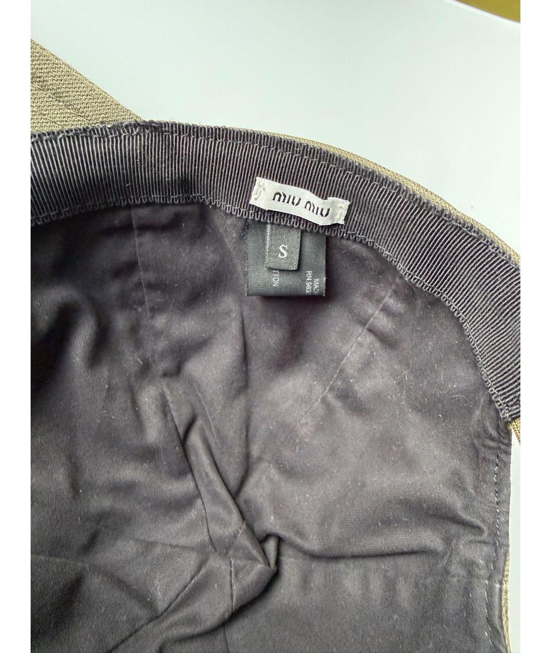 MIU MIU Хаки хлопковая кепка, фото 6