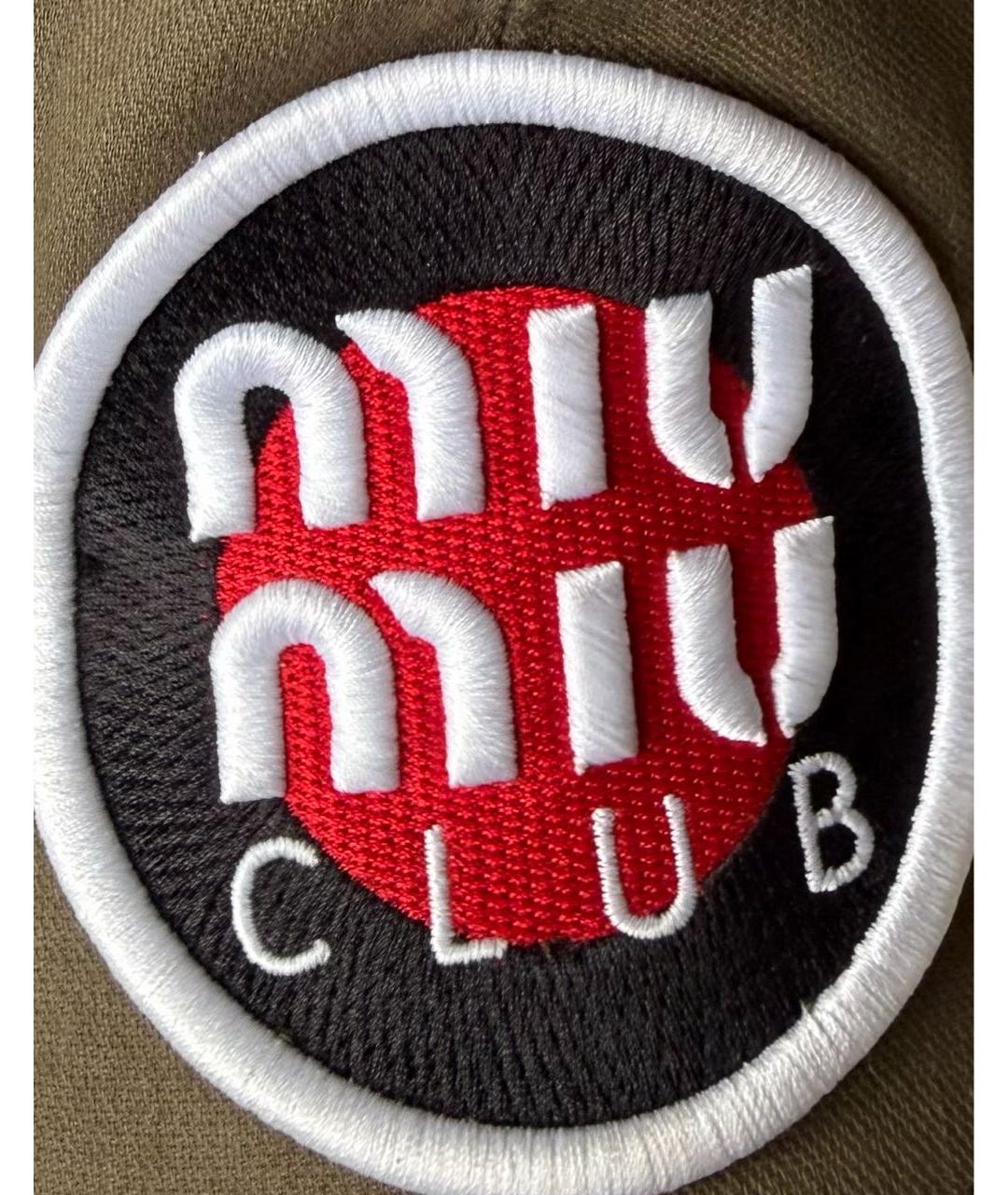 MIU MIU Хаки хлопковая кепка, фото 4