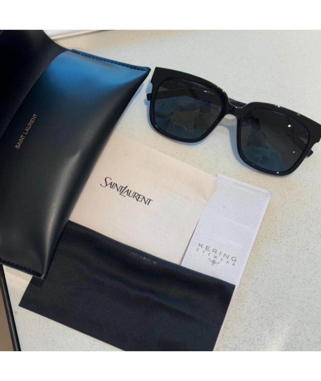 SAINT LAURENT Черные пластиковые солнцезащитные очки, фото 2