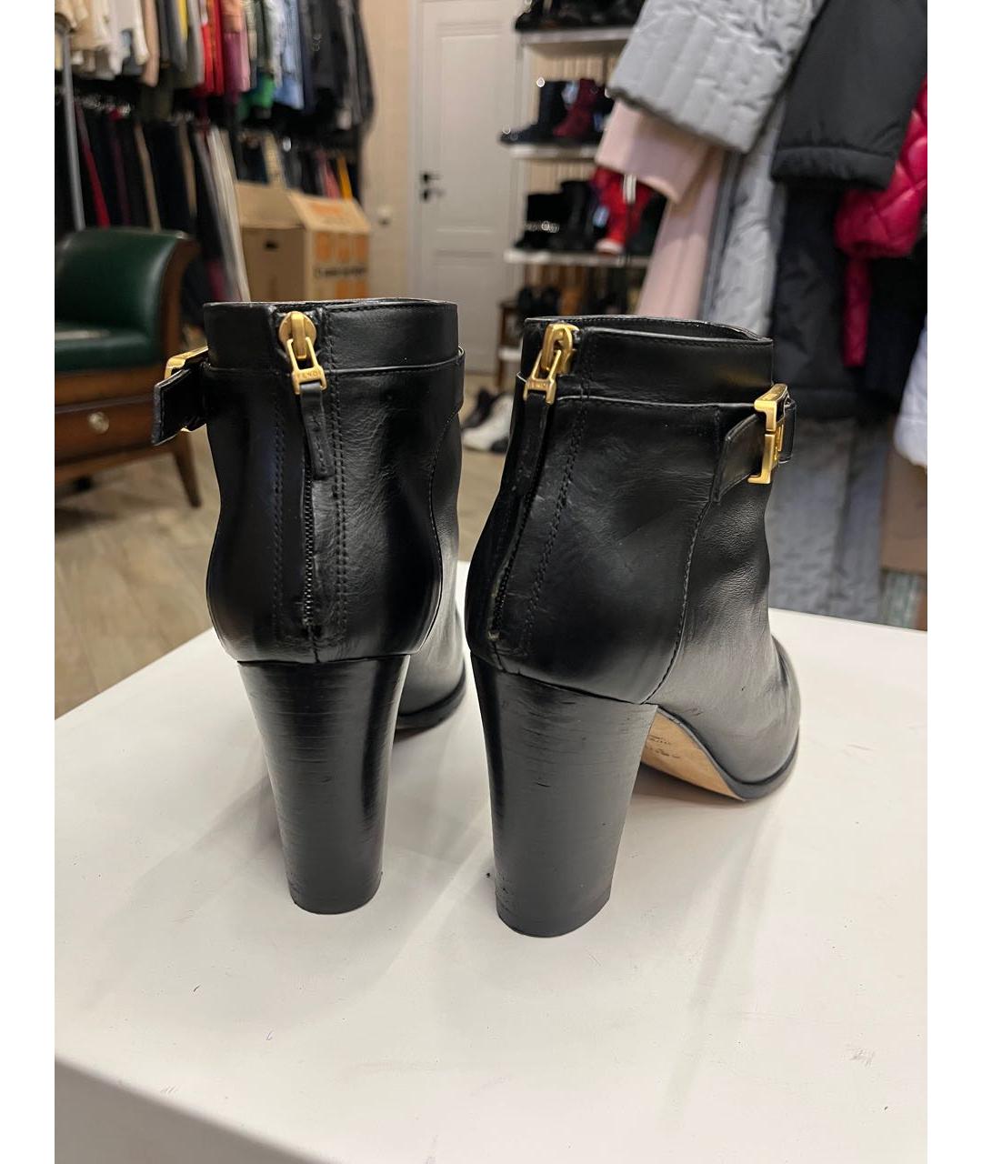 FENDI Черные кожаные ботильоны, фото 4