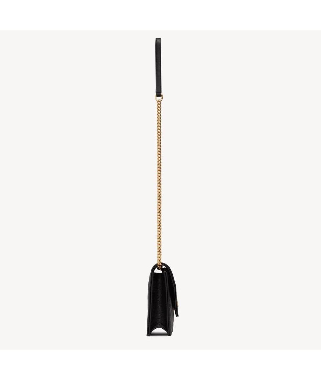 SAINT LAURENT Черная кожаная сумка через плечо, фото 3