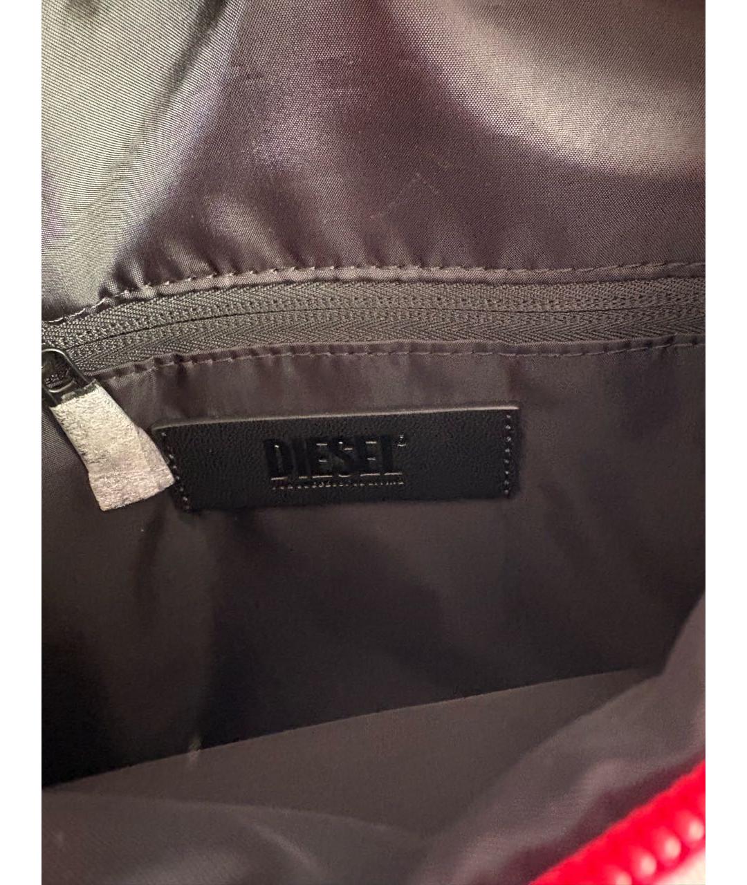 DIESEL Красная синтетическая сумка на плечо, фото 4