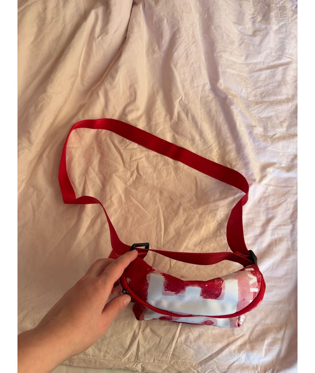 DIESEL Красная синтетическая сумка на плечо, фото 3