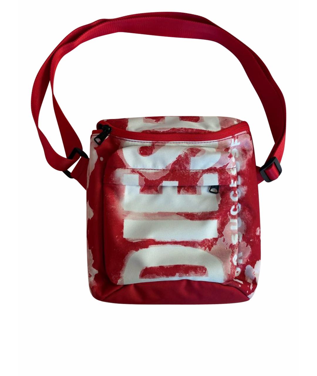 DIESEL Красная синтетическая сумка на плечо, фото 1