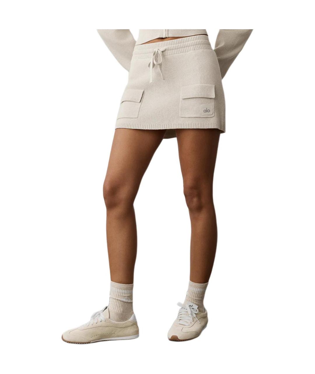 ALO YOGA Бежевая юбка-шорты, фото 3