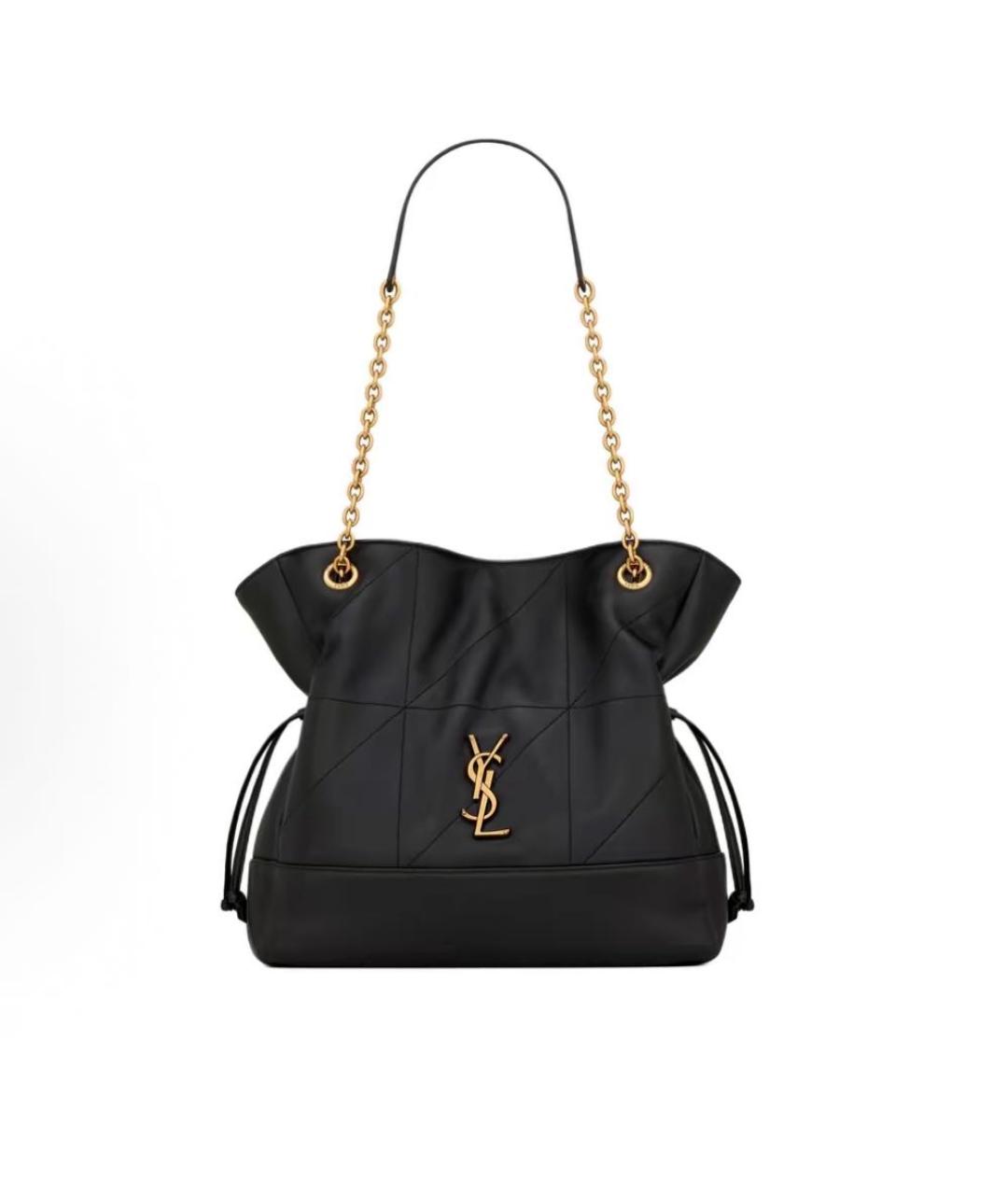 SAINT LAURENT Черная кожаная сумка тоут, фото 5