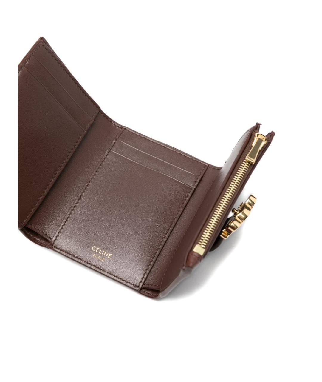 CELINE Коричневый кожаный кошелек, фото 3