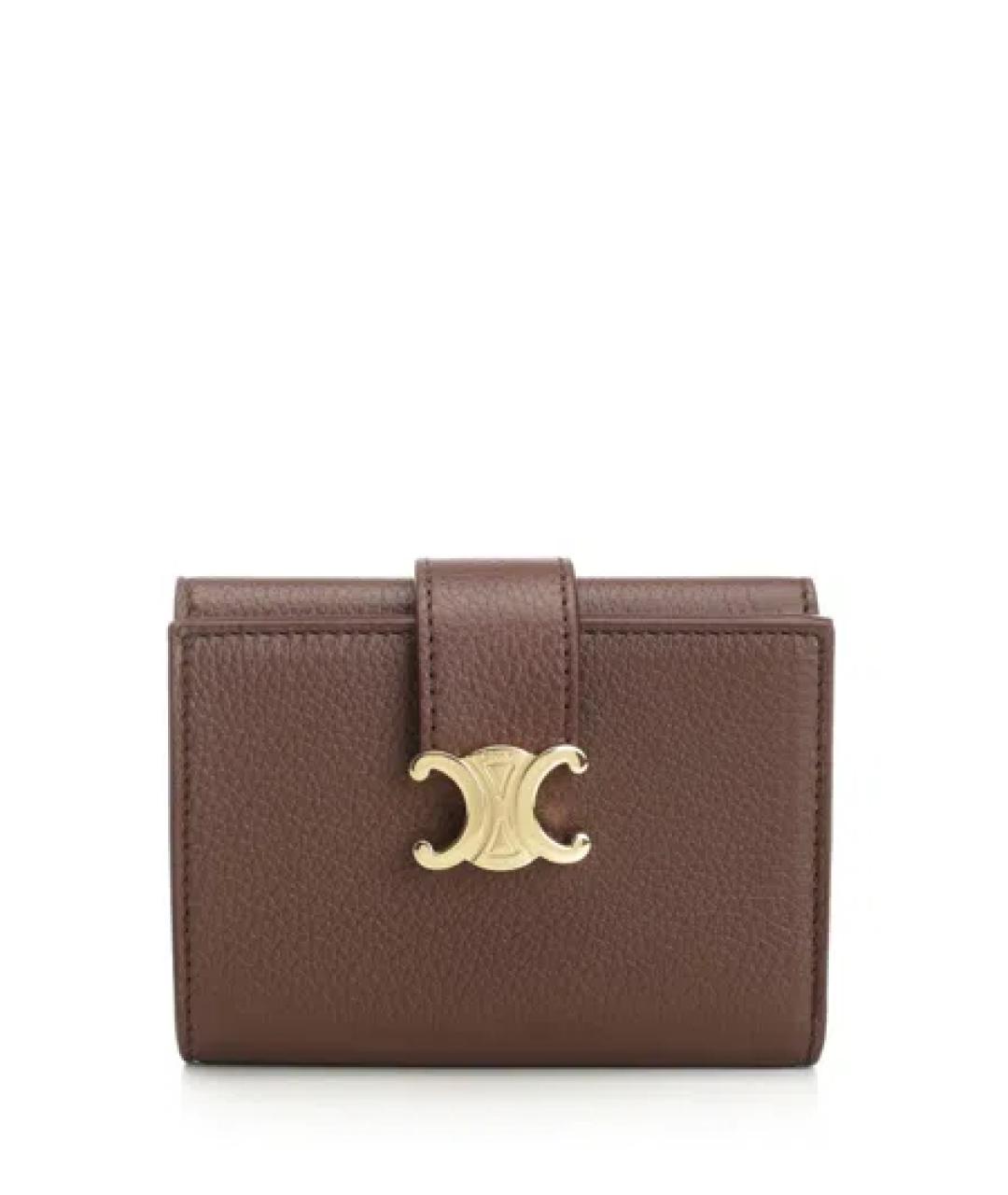 CELINE Коричневый кожаный кошелек, фото 1