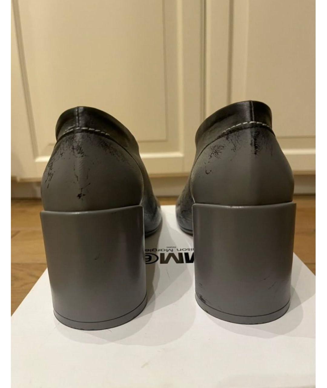MM6 MAISON MARGIELA Серые кожаные туфли, фото 4