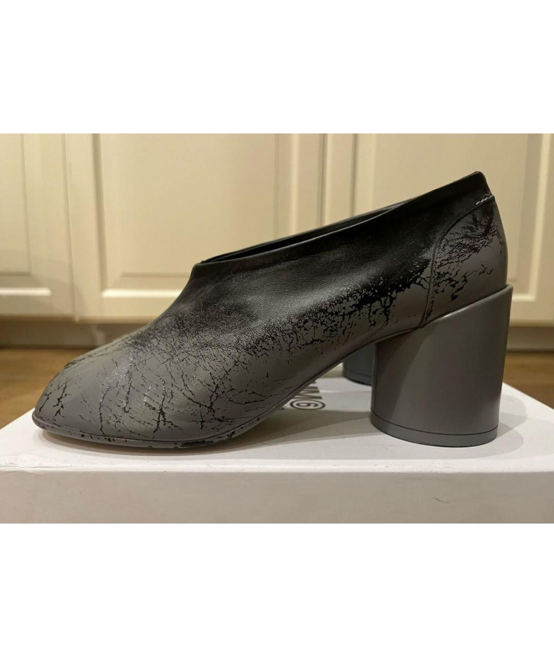 MM6 MAISON MARGIELA Серые кожаные туфли, фото 6