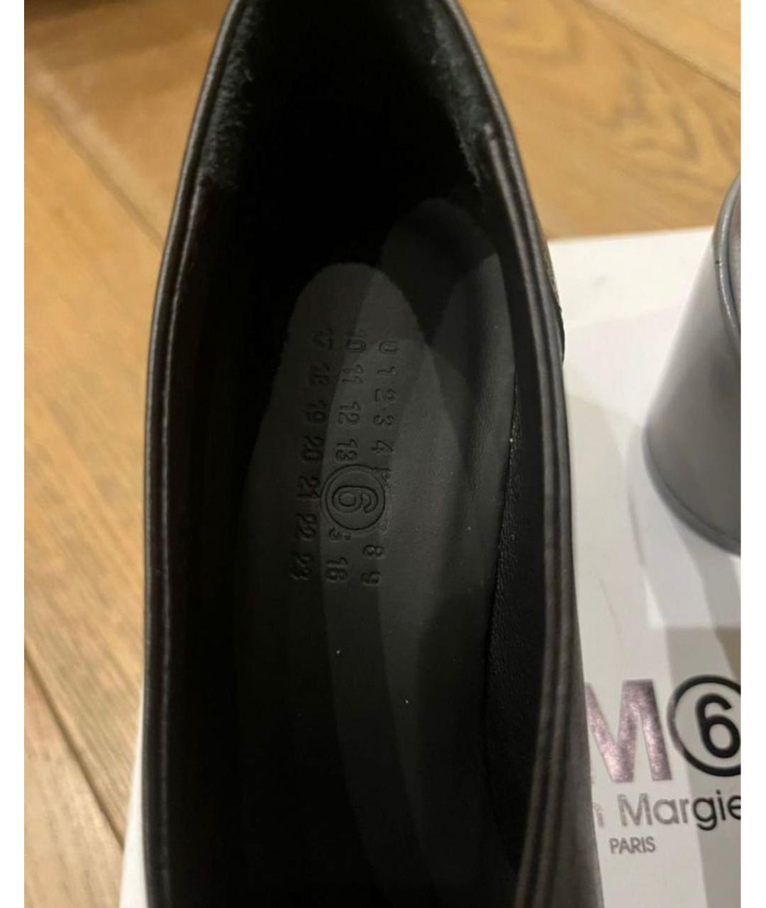 MM6 MAISON MARGIELA Серые кожаные туфли, фото 3