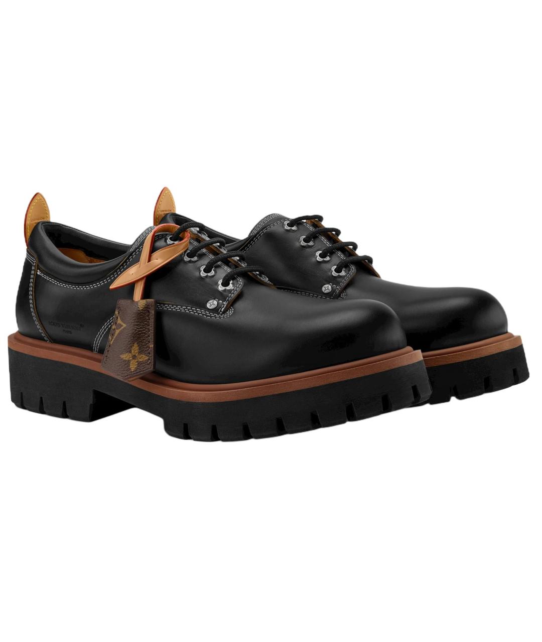 LOUIS VUITTON Черные кожаные лоферы, фото 3