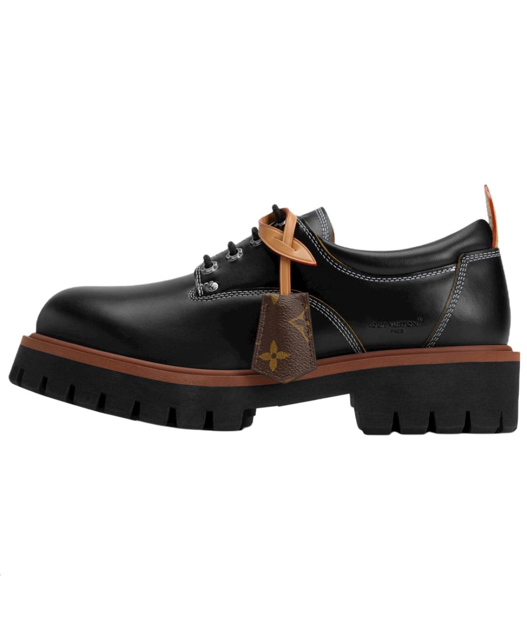 LOUIS VUITTON Черные кожаные лоферы, фото 2