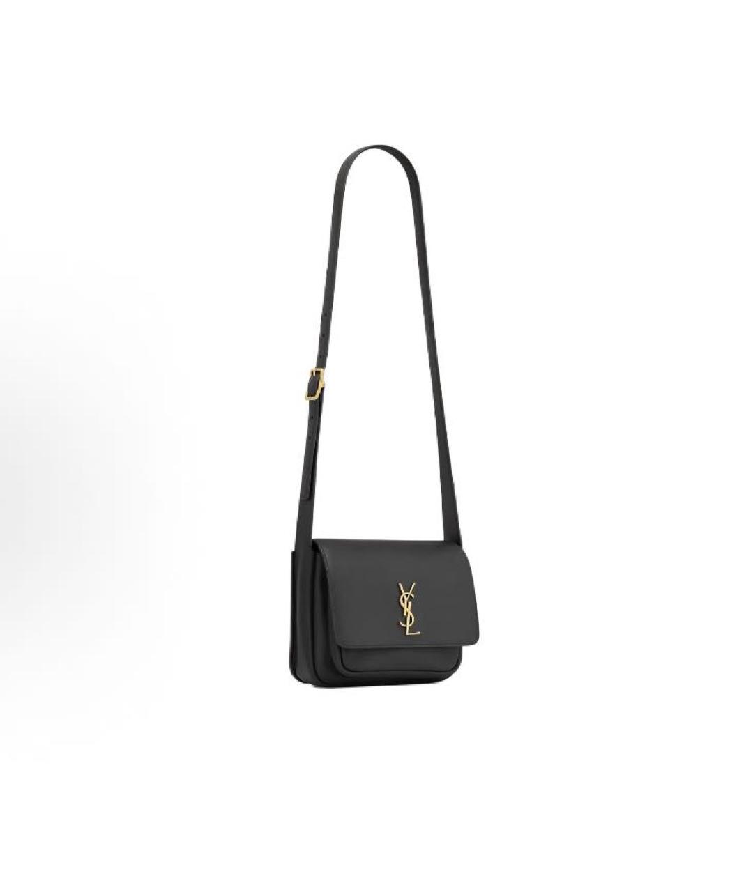 SAINT LAURENT Черная кожаная сумка через плечо, фото 5