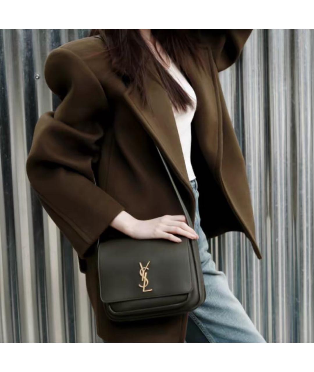 SAINT LAURENT Черная кожаная сумка через плечо, фото 4