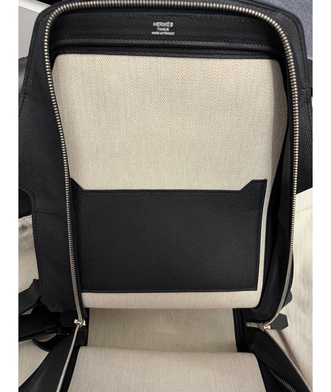 HERMES Черный кожаный рюкзак, фото 8