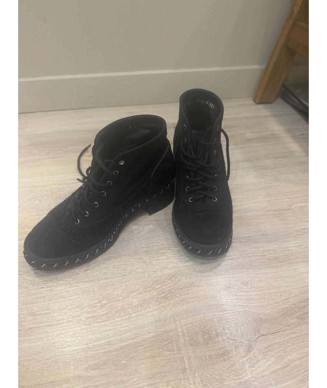 CHANEL Черные ботинки, фото 2