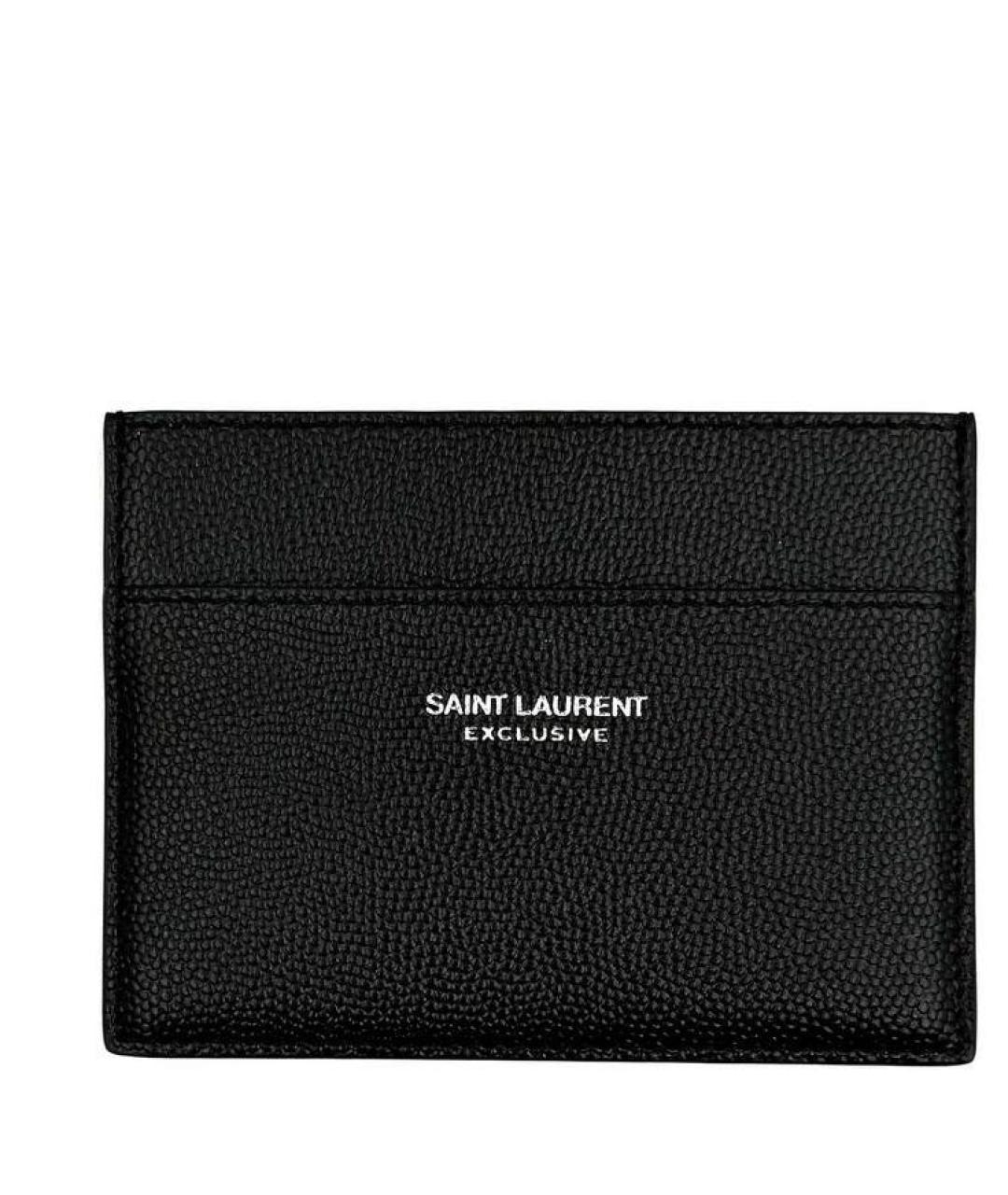 SAINT LAURENT Черный кожаный кардхолдер, фото 1
