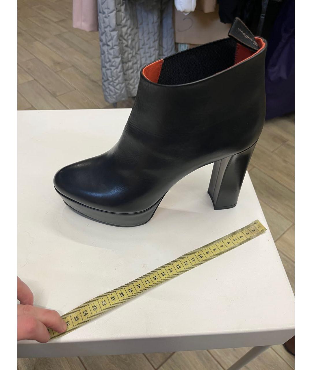 SANTONI Черные кожаные ботильоны, фото 8