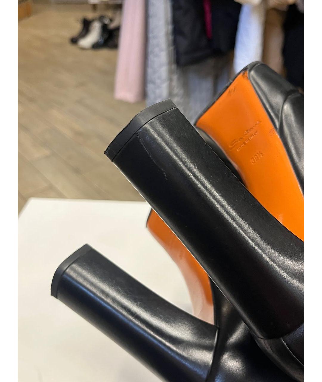 SANTONI Черные кожаные ботильоны, фото 2