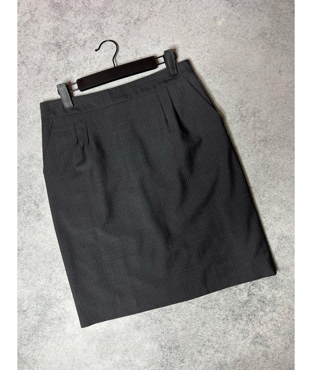 VALENTINO Серая шерстяная юбка миди, фото 7