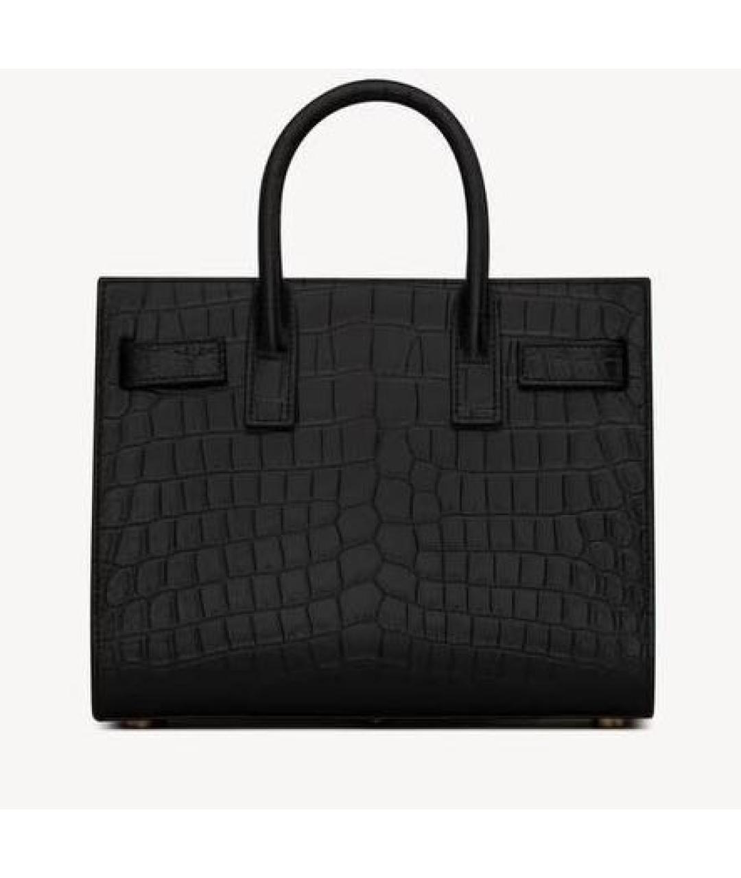 SAINT LAURENT Черная кожаная сумка через плечо, фото 2